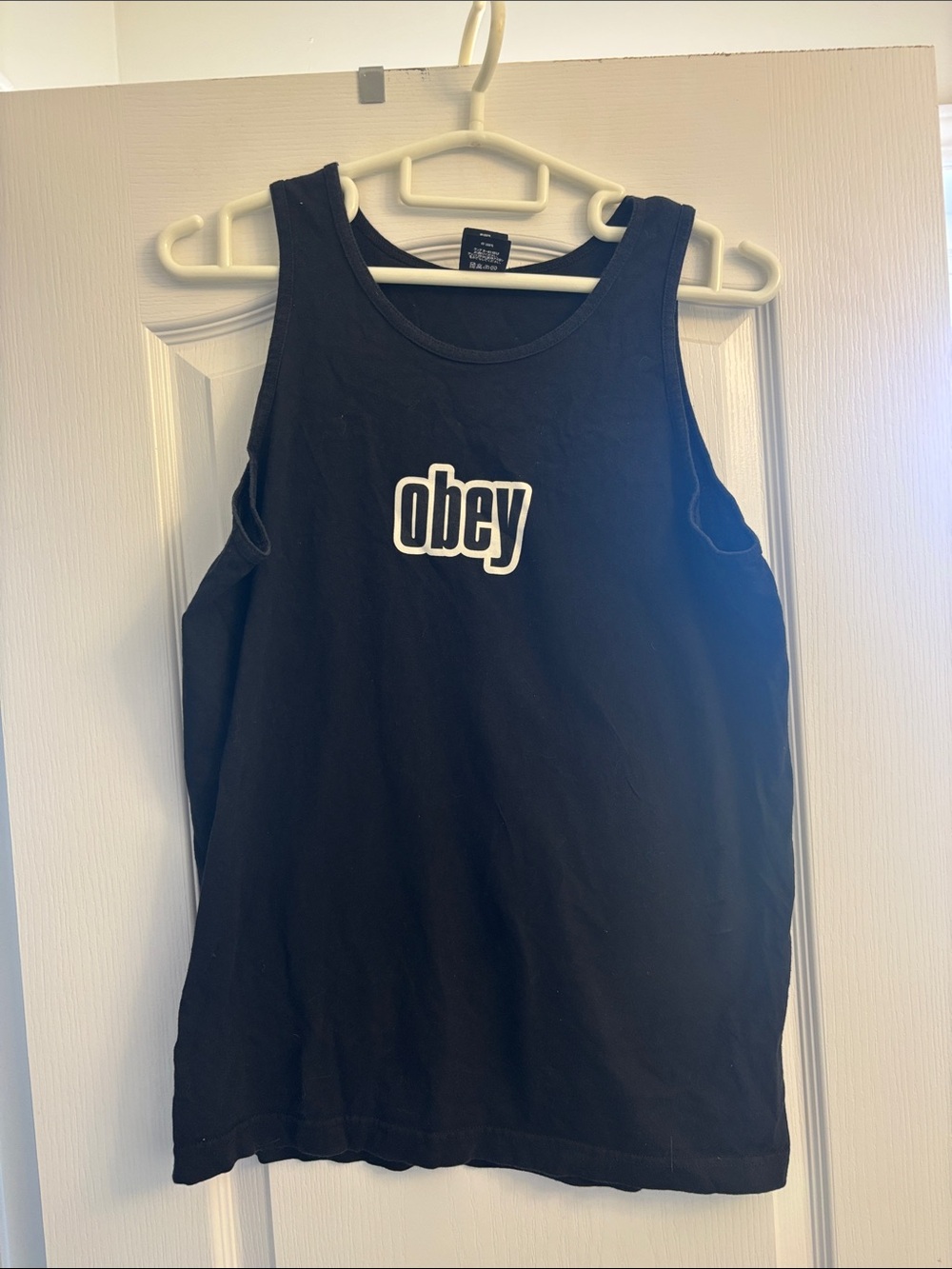 Obey Black Tank Top with White Logo